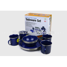 enamel product metal mug /bowl/plate set with high quality for camping